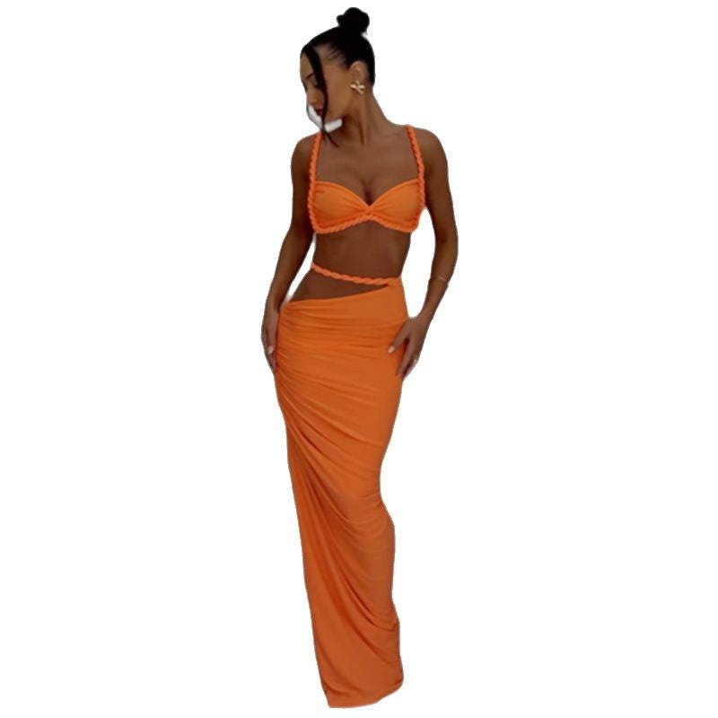 Damen Elegantes Maxikleid mit raffinierter Wickeloptik und verführerischen Details R&B