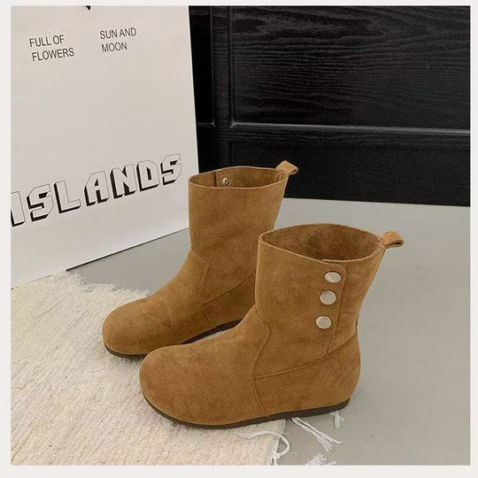 Damen Stylische Stiefeletten mit modischen Knopfdetails R&B