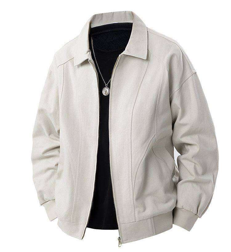 Herren lässige Übergangsjacke mit modernem Stehkragen und seitlichen Eingrifftaschen R&B
