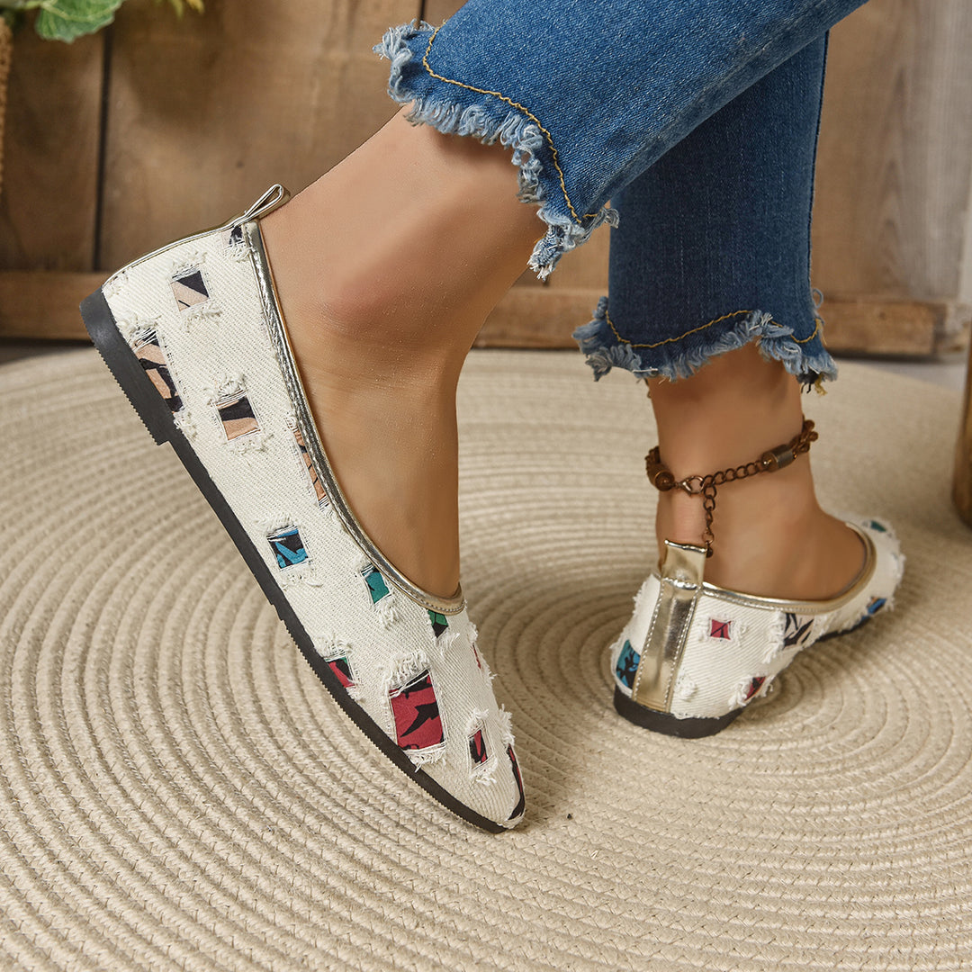 Damen elegante Ballerinas mit buntem Design R&B