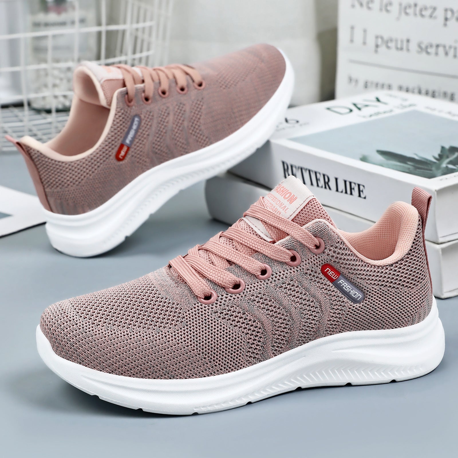 Damen Sportliche Sneakers mit atmungsaktivem Mesh-Obermaterial und dämpfender Laufsohle R&B