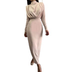 Damen Elegantes Wickelkleid mit Raffungen und langem Schnitt R&B