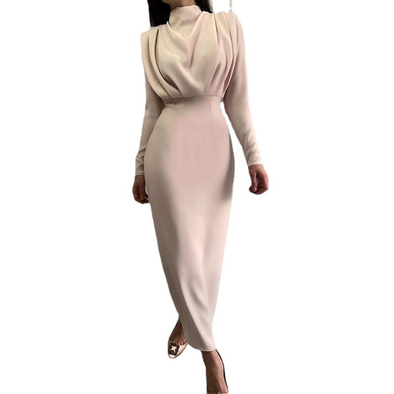 Damen Elegantes Wickelkleid mit Raffungen und langem Schnitt R&B