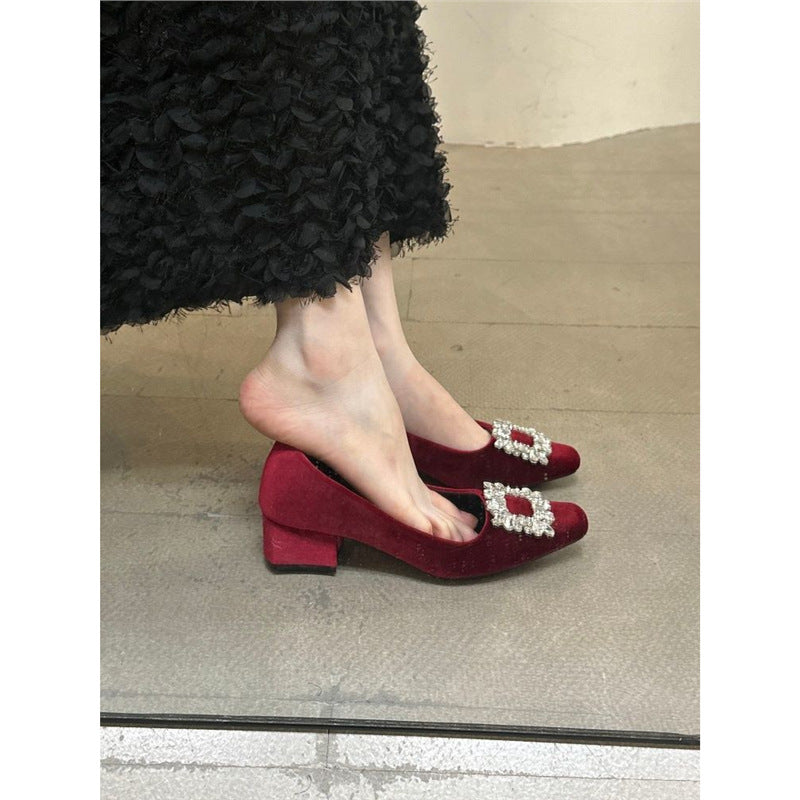 Damen elegante Flachschuhe mit funkelndem Strassbesatz R&B