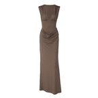 Damen Maxi-Kleid mit eleganter Drapierung R&B