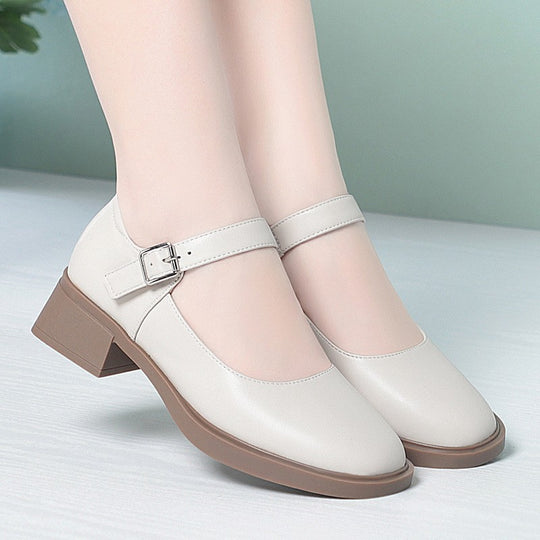 Damen Mary Jane Schuhe mit bequemer Sohle und modischem Riemen R&B