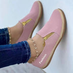 Damen Slip-On Sneakers mit dekorativem Reißverschluss und flexiblem Fußbett R&B