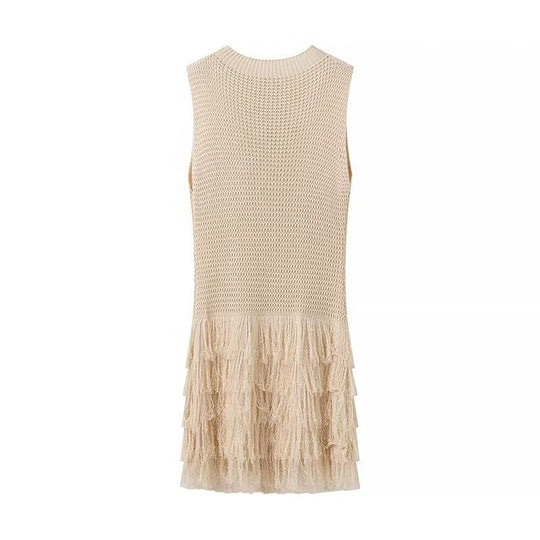Damen Strickkleid mit Fransen und luxuriösem Design R&B