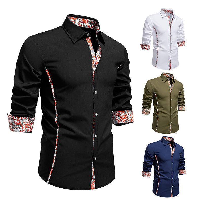 Herren Elegantes Hemd mit kreativem Floral-Muster und modernen Akzenten R&B