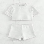 Damen Sportliches Crop-Top und kurze Shorts Set