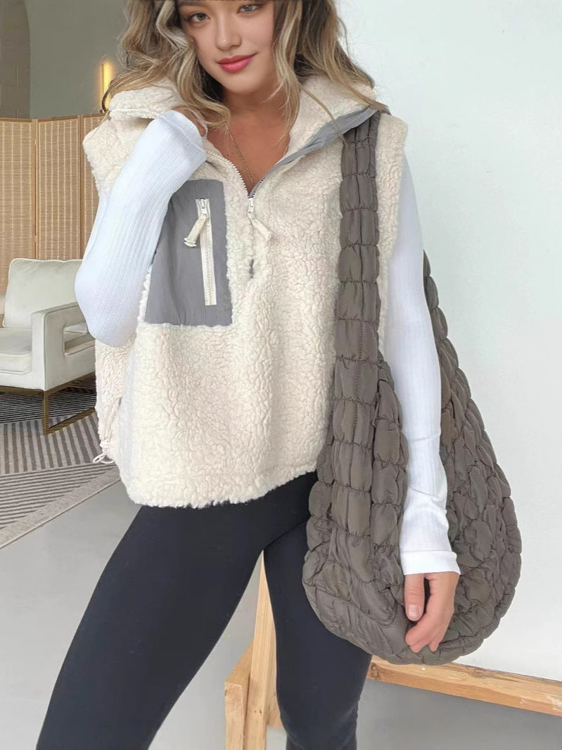 Damen Stepp-Weste mit hohem Kragen und praktischer Brusttasche R&B