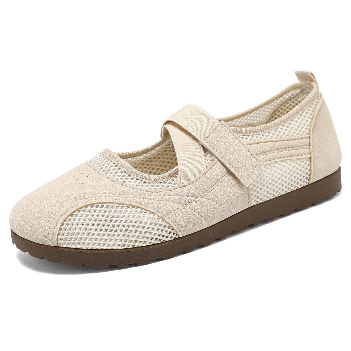 Damen nan atmungsaktive Mary-Jane-Walking-Halbschuh mit Klettverschluss und verstärkter Profilsohle R&B