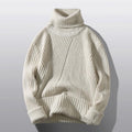 Damen Grobstrick-Rollkragenpullover mit aufwendigem Rippmuster R&B