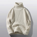Damen Grobstrick-Rollkragenpullover mit aufwendigem Rippmuster R&B