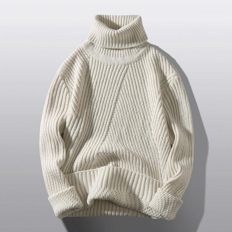 Damen Grobstrick-Rollkragenpullover mit aufwendigem Rippmuster R&B