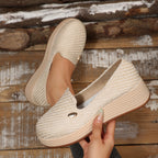 Damen bequeme Slip-On Sneakers mit anatomischem Fußbett und texturiertem Obermaterial R&B