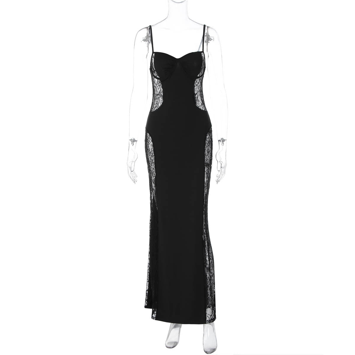 Damen Elegantes Spitzenkleid mit geschmeidiger Passform und verführerischem Design R&B