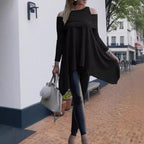 Damen Oversized Oberteil mit schickem Off-Shoulder Design und asymmetrischem Saum R&B