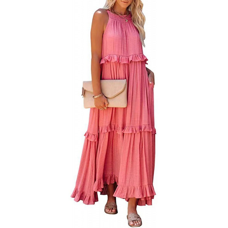 Damen Maxikleid mit voluminösem Rock R&B
