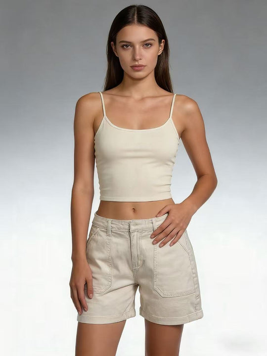 Damen lässige Sommer-Shorts mit seitlichen Taschen und komfortablem Schnitt R&B