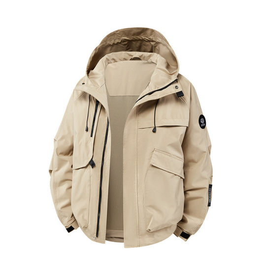 Herren technische Outdoor-Jacke mit Material und zahlreichen Reißverschlusstaschen R&B