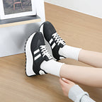 Damen sportliche Plateau Sneakers mit atmungsaktiver Mesh-Oberfläche R&B