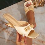 Damen elegante Slingback-Sandalen mit modischem Schleifendetail R&B