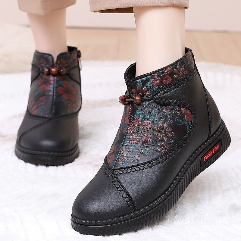 Damen Elegante Ankle Boots mit floralem Muster und komfortablem Schnürverschluss R&B