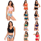 Damen Hochtailliertes Bikini-Set mit verstellbaren Trägern R&B