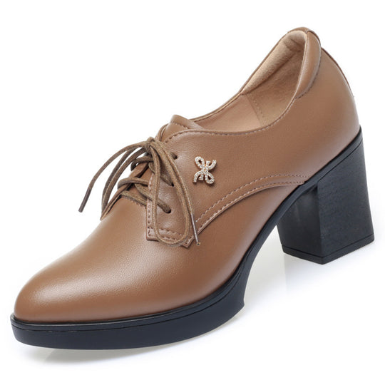 Damen Elegante Schnürpumps mit modernem Blockabsatz und geschmackvollem Dekor R&B