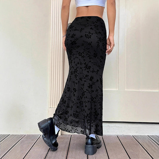 Damen Maxirock mit floralem Design und eleganter Silhouette R&B