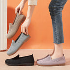 Damen Komfortable Strick-Slipper mit elastischem Einstieg und rutschfester Sohle R&B