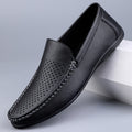 Herren Mokassins aus perforiertem Leder mit flexibler Sohle