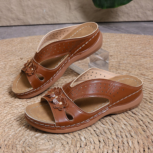 Damen Clogs mit floralem Akzent und atmungsaktiver Sohle R&B