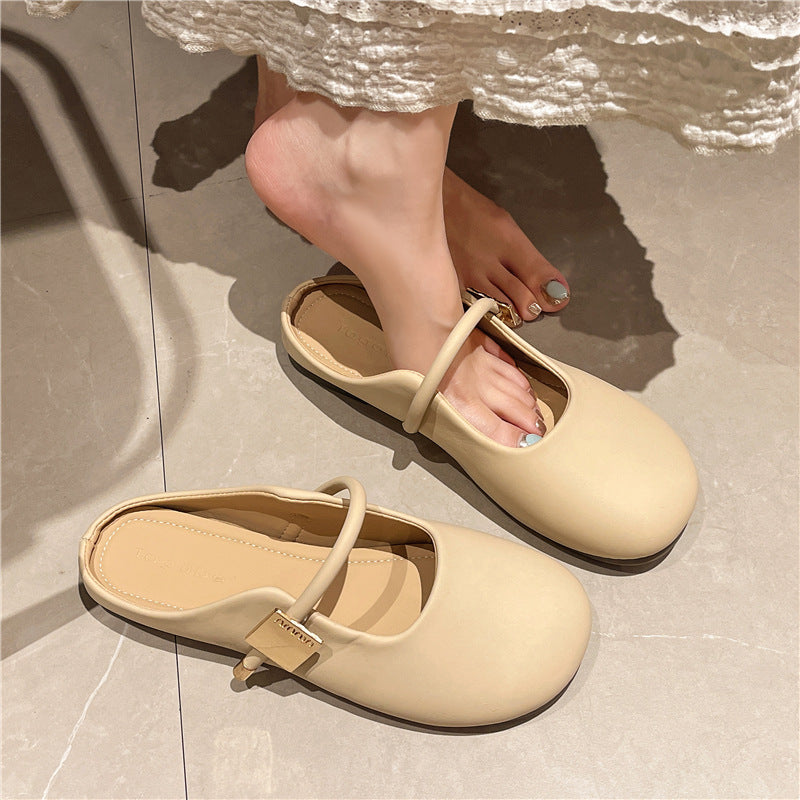 Damen Ballerinas mit modischem Riemchen und gepolsterter Innensohle