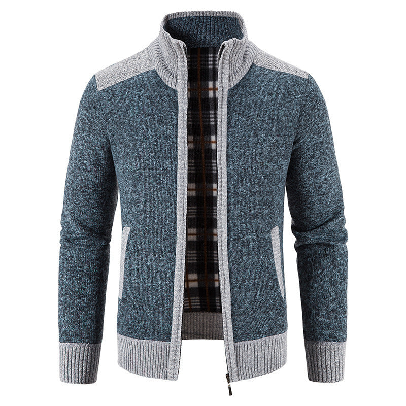 Herren Strickjacke mit hohem Kragen R&B