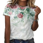 Damen T-Shirt mit floralem Design und modernem Schnitt R&B