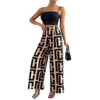 Damen Modische Palazzo-Hose mit grafischem Muster R&B