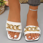 Damen Komfortable Sandalen mit funkelndem Kettenakzent