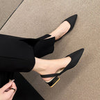 Damen Slingback-Pumps mit spitz zulaufendem Design und stylischem Blockabsatz R&B
