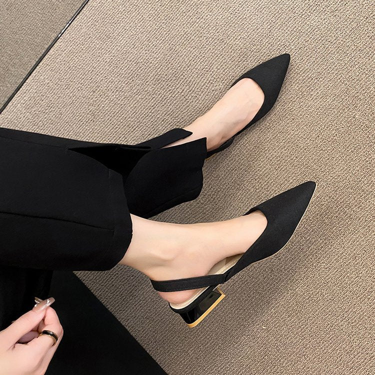 Damen Slingback-Pumps mit spitz zulaufendem Design und stylischem Blockabsatz R&B