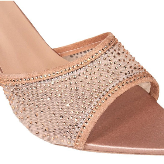 Damen Glamouröse Mules mit funkelnden Strass-Verzierungen R&B