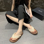 Damen Komfortable und modische Sandalen mit fransigen Riemen EB