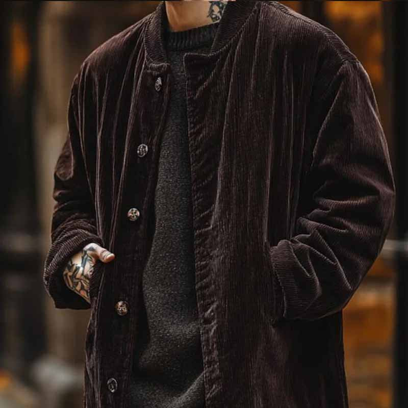 Herren Samtjacke mit Knopfverschluss und praktischen Taschen R&B
