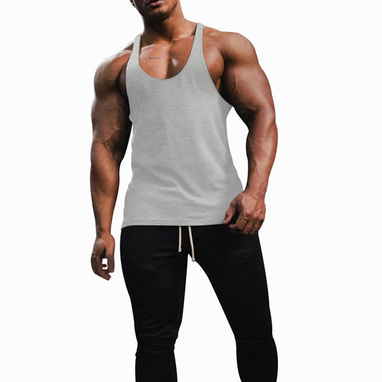 Herren nan athletisches Tanktop mit tiefem Armausschnitt und schmalen Trägern am Rücken aus Baumwollstretch R&B