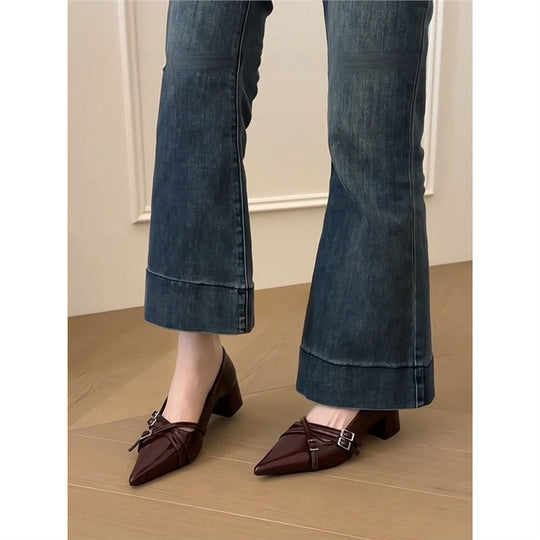 Damen elegante Stiletto-Pumps mit modischem Riemendesign R&B