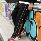 Unisex nan leichte Sport-Trainingshose mit Druckknopfleiste und elastischem Kordelbund R&B