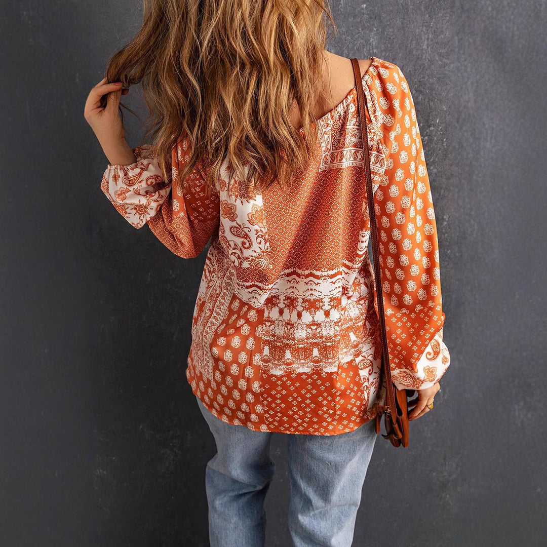 Damen lässiger Kapuzenpullover mit trendigem Paisleymuster R&B