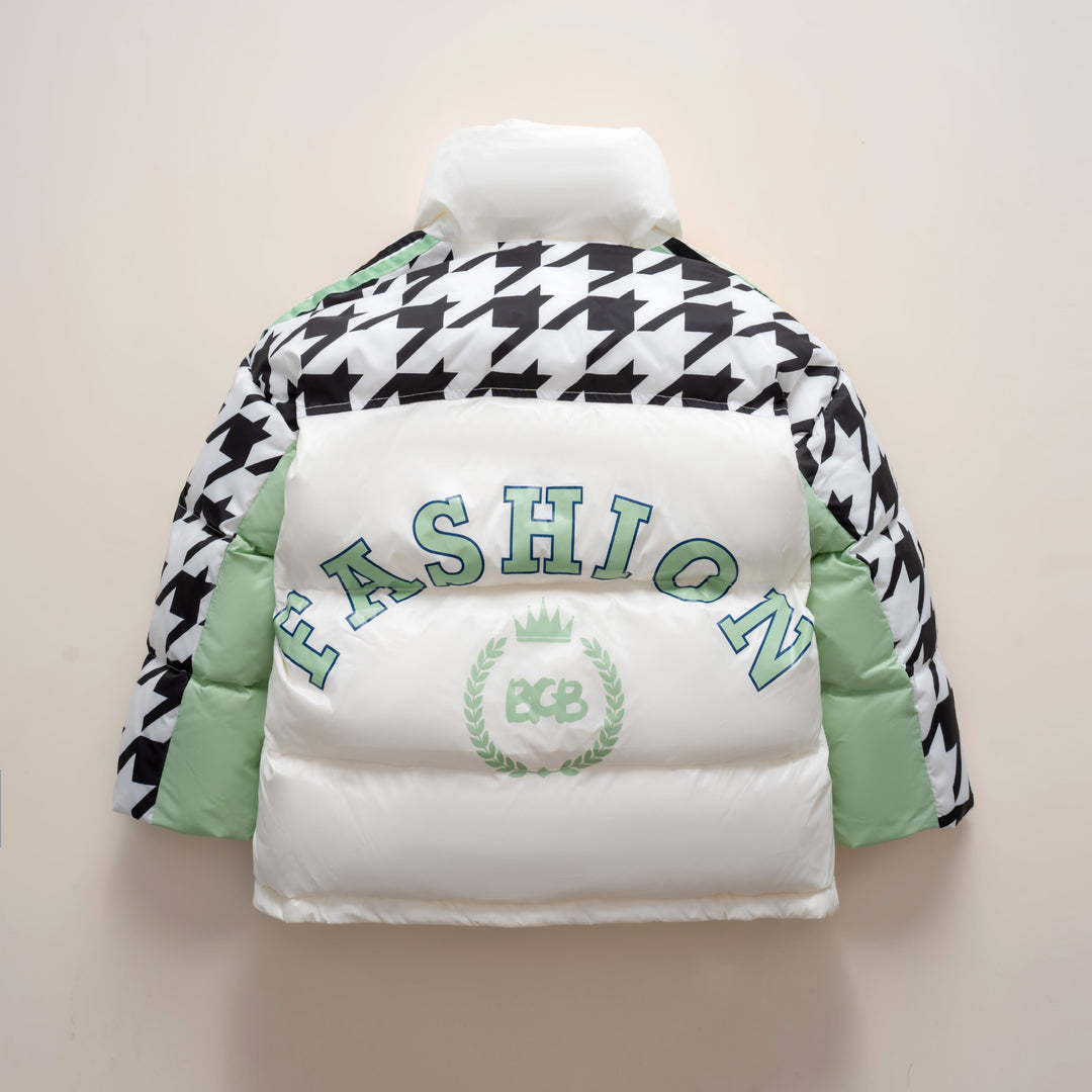 Damen Übergroße Steppjacke mit trendigem Patchwork-Design R&B