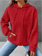 Damen lässiger Hoodie mit strukturierter Oberfläche und praktischer Kängurutasche R&B